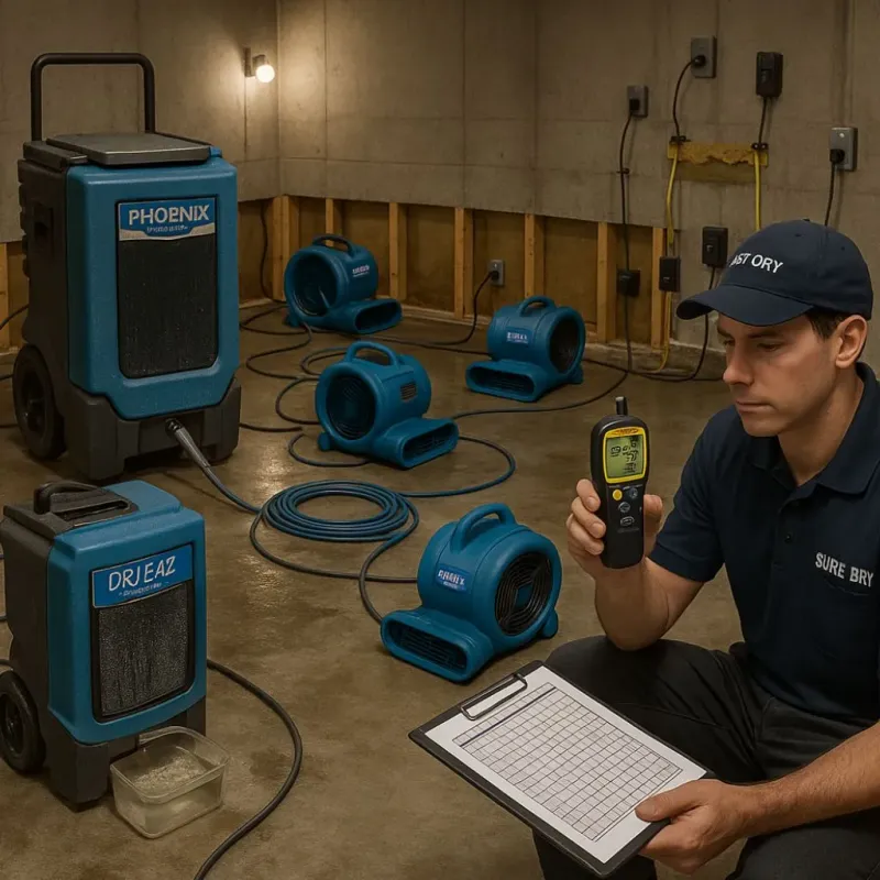 Structural Drying and Dehumidification process in Bellmore, NY
